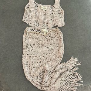 Cleobella Crochet Top and Skirt Set